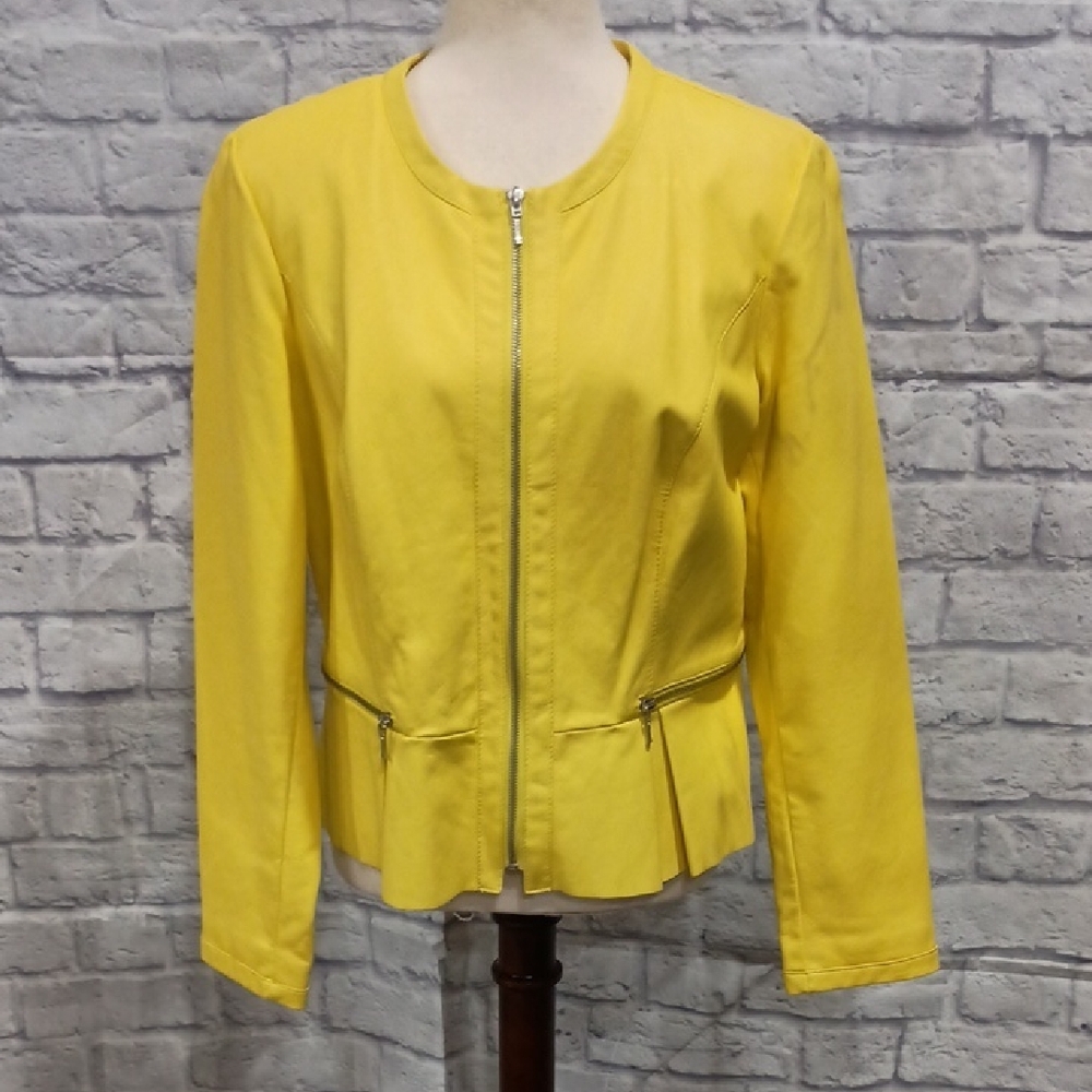INC International Concepts Yellow Blazer Cropped Fitted Design